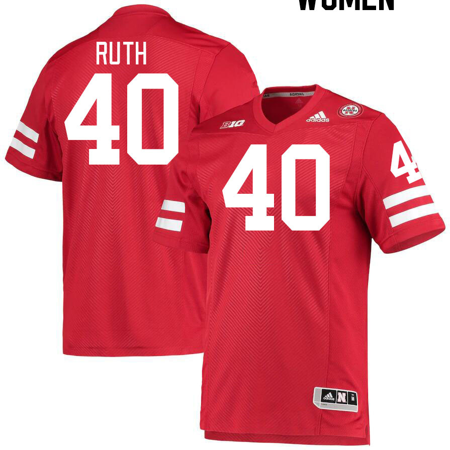 Women #40 Trevor Ruth Nebraska Cornhuskers College Football Jerseys Stitched Sale-Red